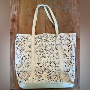 Lucky Brand Cream Floral Tote Bag